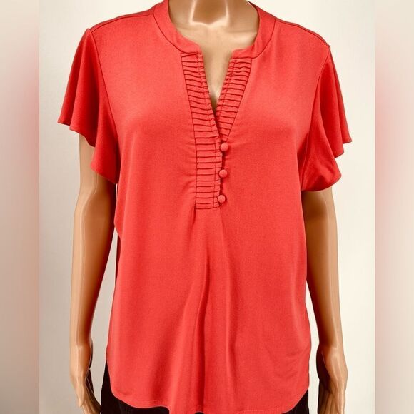 Adrianna Papell Women’s Flutter Sleeve Blouse Size XL - Picture 1 of 7